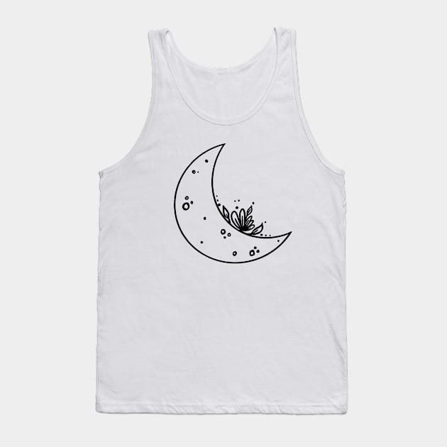 Boho Moon Art T-Shirt Tank Top by OgogoPrintStudio